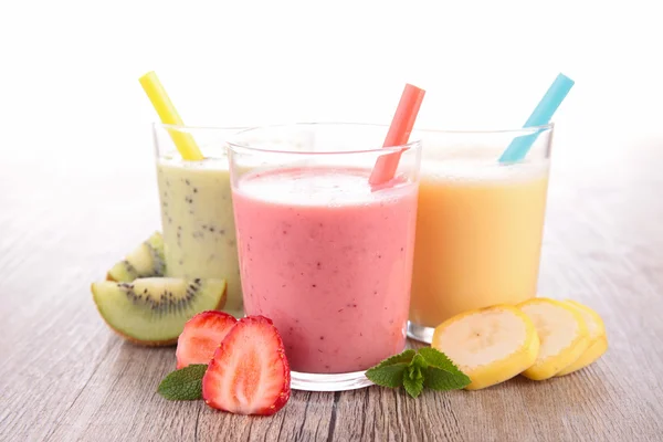 Assortment of milkshake-smoothie — Stock Photo, Image