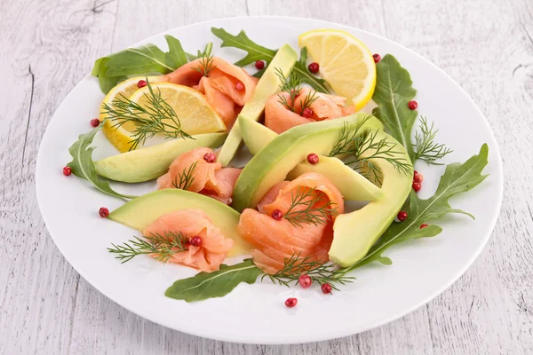 Avocado and salmon — Stock Photo, Image