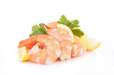 Shrimps with lemon clipart