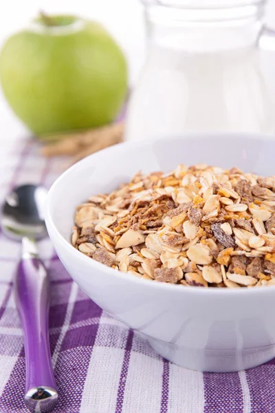 Muesli e leite — Fotografia de Stock