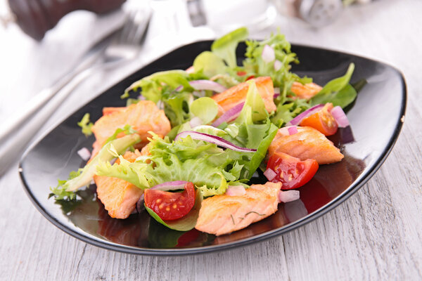 Salad with salmon