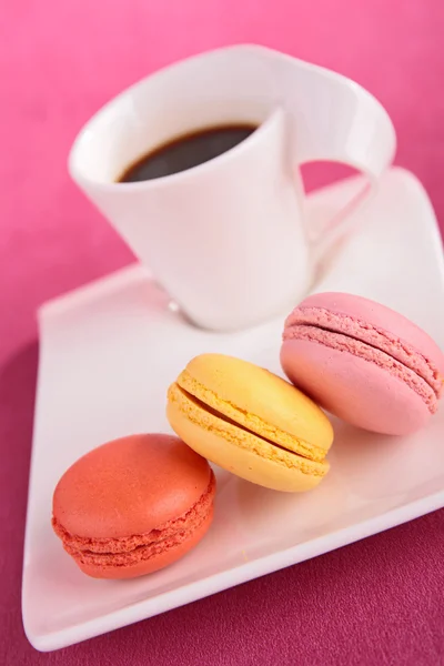 Café e macaroons — Fotografia de Stock