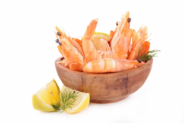 Raw fish and shrimps — Stock Photo, Image