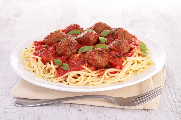 Spaghetti and meatballs — Stock Photo, Image