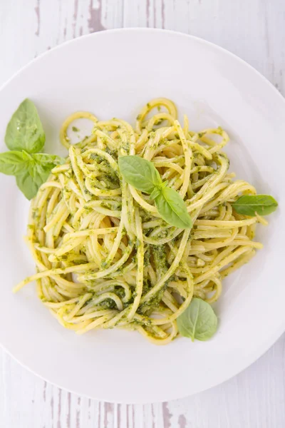 Espaguetis de pesto — Foto de Stock