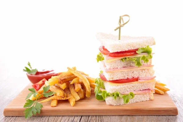 Sandwich and fries — Stock Photo, Image