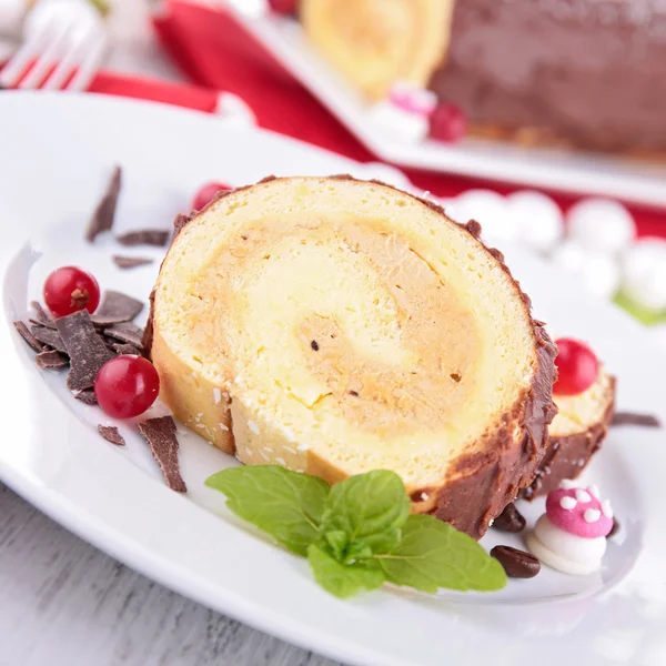 Swiss roll, yule dziennika — Zdjęcie stockowe