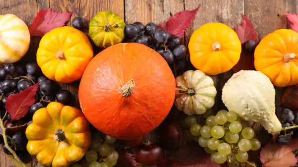 Collezione Zucca Zucca Colorata — Foto Stock