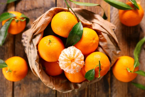 Clementine Mandarin Fruit Leaf Background — Stock Photo, Image