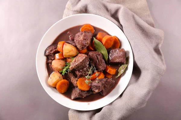 Beef Stew Potato Carrot Sauce — Stock Photo, Image