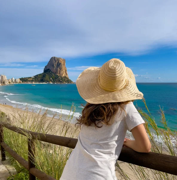 woman holiday maker looking at beach view- Costa Blanca
