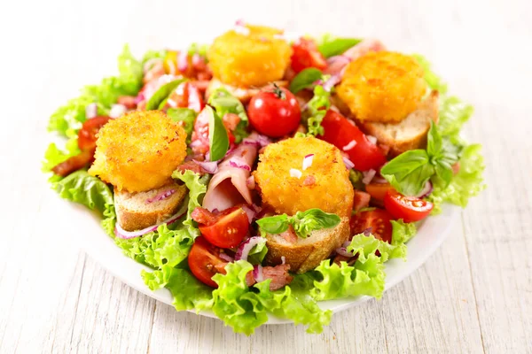 Mixed Vegetable Salad Toast Goat Cheese — Stock Photo, Image