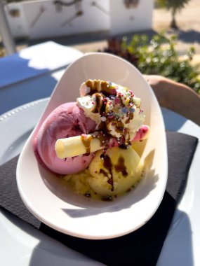 Dondurma kepçesi ve bisküvi