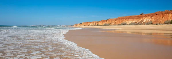 Falesien Strand Und Rote Klippe Portugal Algarve — Stockfoto