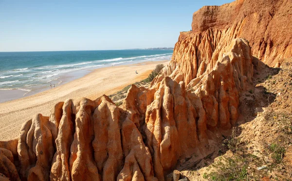 Blick Auf Meer Und Klippen Algarve Strand Von Falesien — Stockfoto