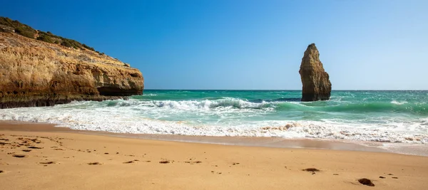 Portugal Algarve Oceano Atlântico Vista Rochosa — Fotografia de Stock