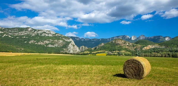 France Landscape Panorama Bale Hay Mountain — Stock Photo, Image