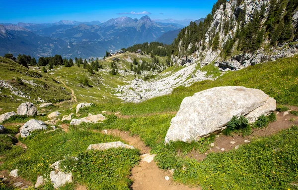 Gyönyörű Táj Massif Des Bauges Savoie Haute Savoie Franciaországban — Stock Fotó