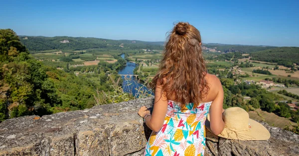 Viewpoint Panoramic Landscape Dordogne France Domme — Zdjęcie stockowe