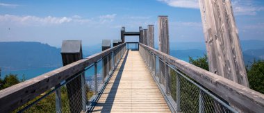 wooden bridge for viewpoint of France landscape