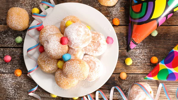 Donut Carnival Decoration Topview Stock Photo