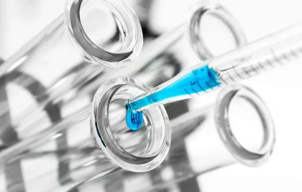 Test tubes closeup,medical glassware — Stock Photo, Image