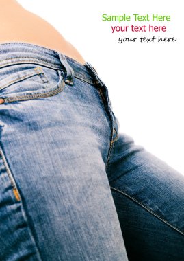 Mavi Jeans, üzerinde beyaz izole kadın poposu uygun