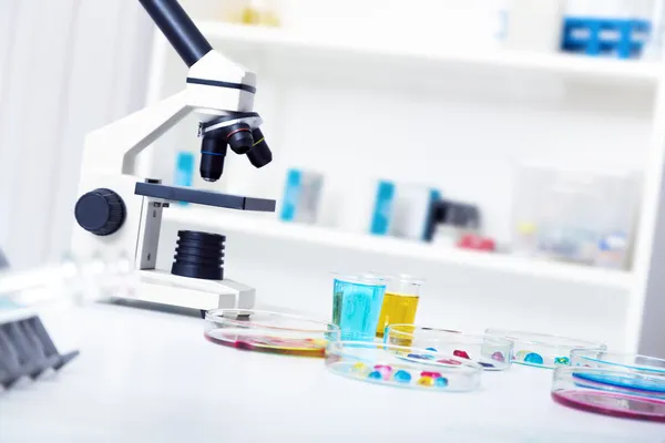 Modern microscopes in a lab — Stock Photo, Image