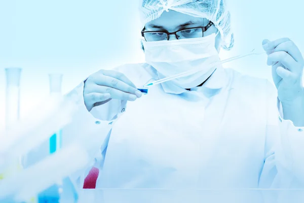 Cientista que trabalha no laboratório. — Fotografia de Stock