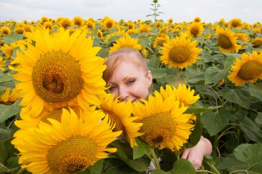 Ayçiçeği ve kadın