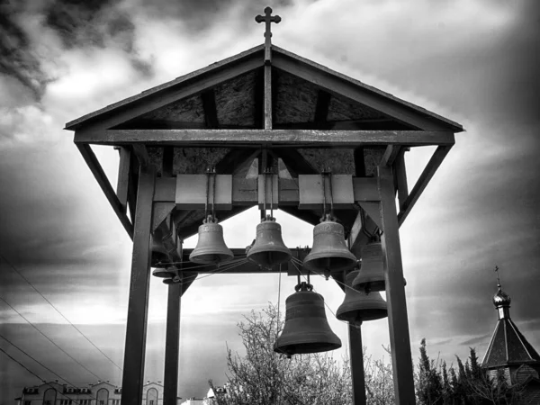 Bell Tower Church Bell Cloudly Skyes — Stock Photo, Image