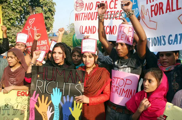 Día Universal de los Derechos Humanos, organizado por diferentes ONG en la prensa de Lahore — Foto de Stock