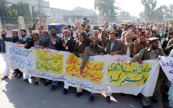 Membri del WAPDA Hydro Electric Central Labour Union Protesta contro l'aumento dei prezzi — Foto Stock