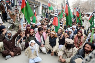 Protest against assassination attack on Sipah-e-Sahaba leader Aurangzeb Farooqi clipart