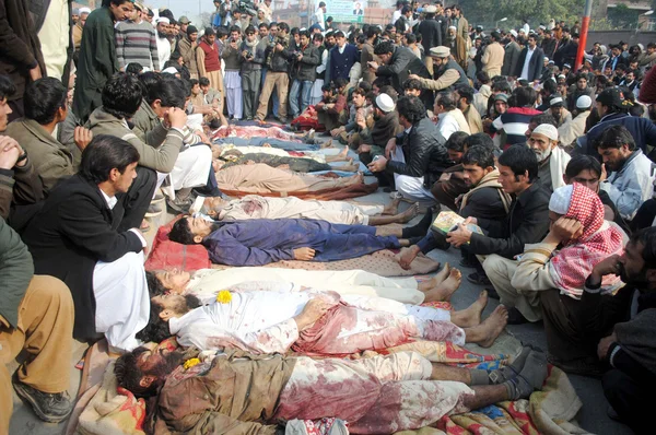 Peshawar stop askeri operasyonda karşı protesto — Stok fotoğraf