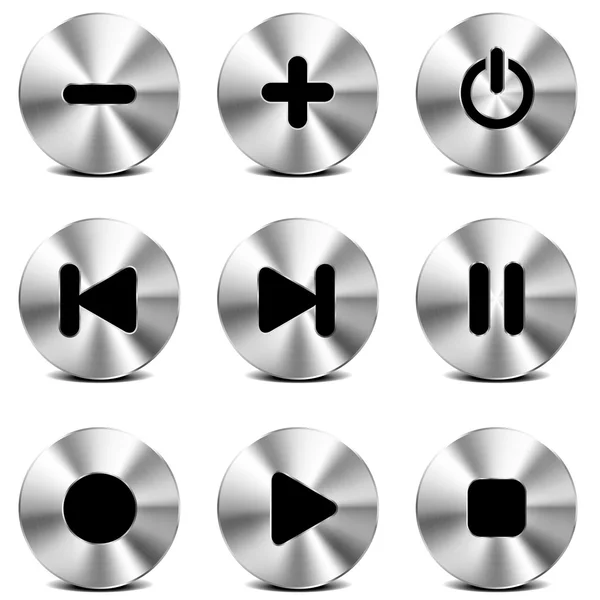 Set di icone in metallo — Vettoriale Stock