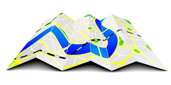 Hajtogatott város térképe — Stock Vector
