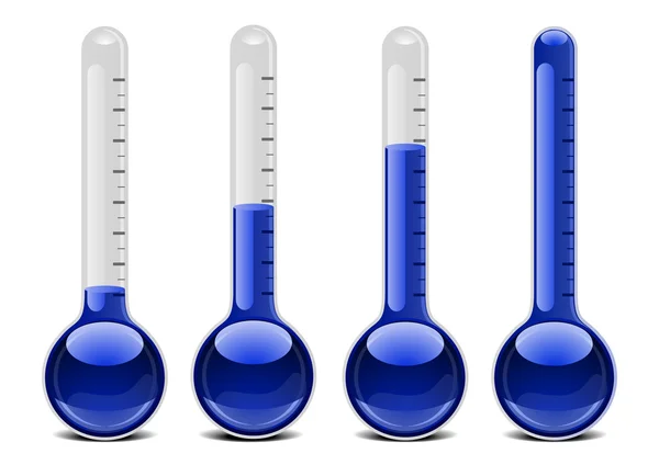 Μπλε θερμόμετρα — Διανυσματικό Αρχείο