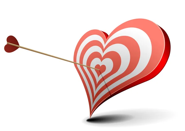 Sevgililer günü kalp hedef — Stok Vektör