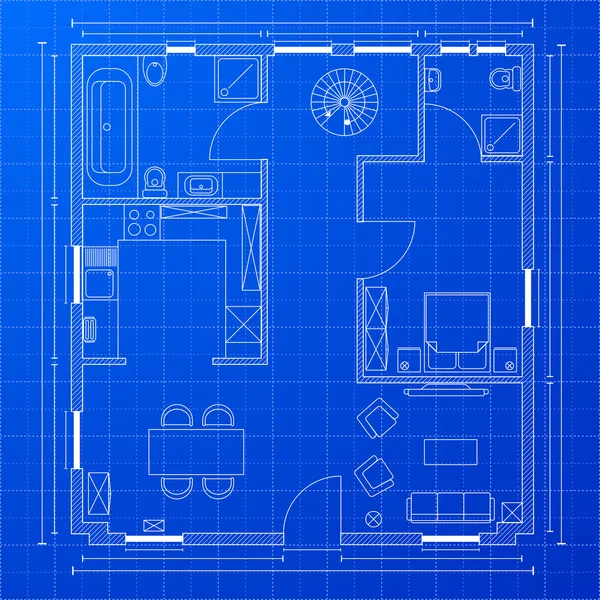 Plan floorplan — Wektor stockowy