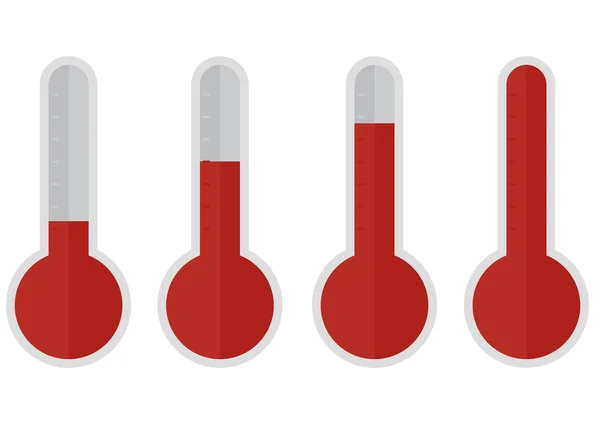 Thermometer rot flach — Stockvektor