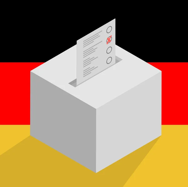 독일 깃발에 투표 상자 — 스톡 벡터