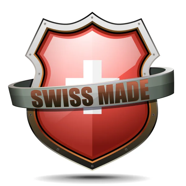 Swissmade escudo de armas — Vector de stock