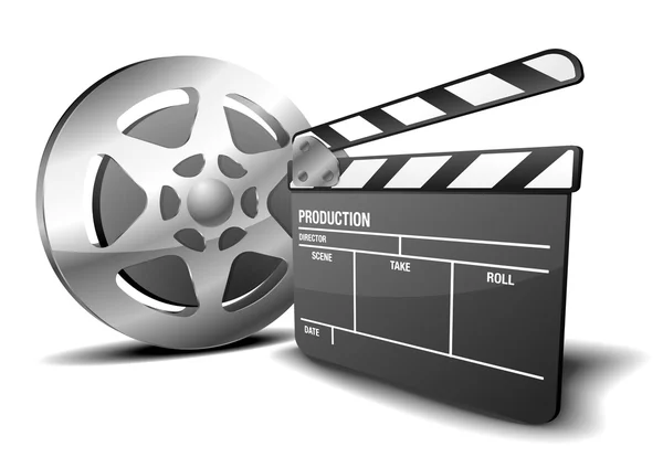 Klepel bestuur en film reel — Stockvector