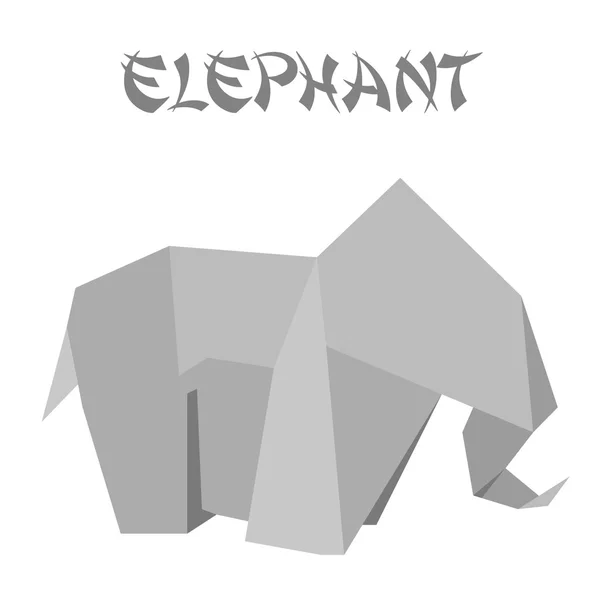 Origami elephant — Stock Vector