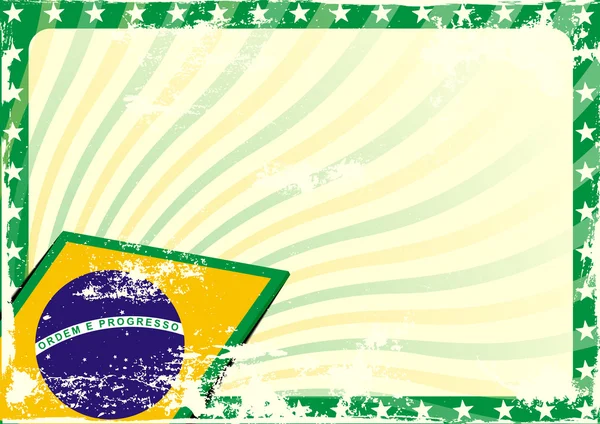 Háttér szutykos brazil zászlóval — Stock Vector