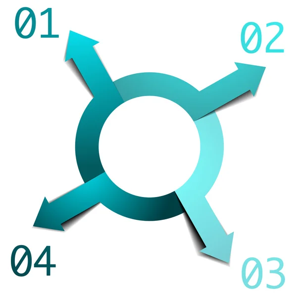 Círculo infográfico quatro setas —  Vetores de Stock
