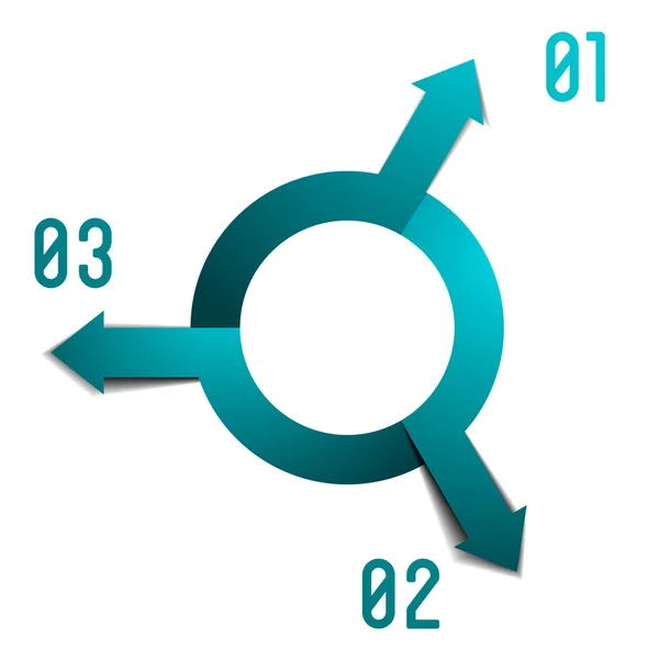 Infographic cirkel drie pijlen — Stockvector