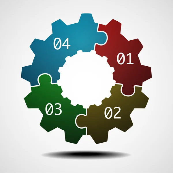 Modello infografico ruota dentata — Vettoriale Stock