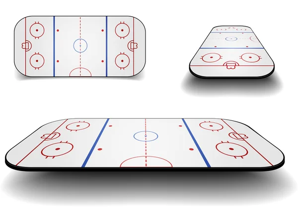 Terrain de hockey sur glace ensemble — Image vectorielle